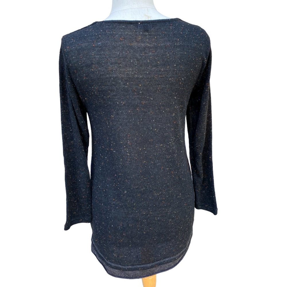 Yak n Yeti Sweater Dress Tunic Gray Speckled Asymmetrical Hem Long Sleeve Scandi - Picture 6 of 10